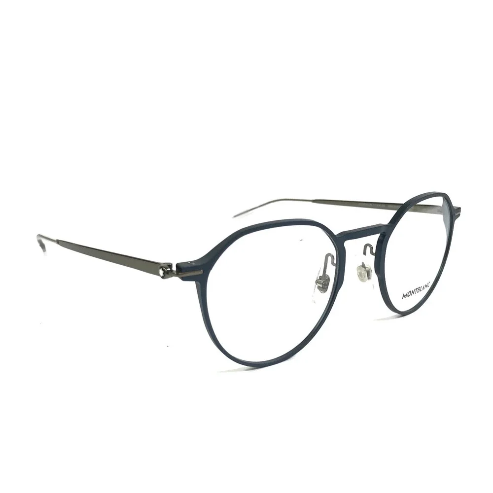Montblanc Eyeglasses Frames MB0233O 003 Matte Dark Blue Ruthenium 50-22-145